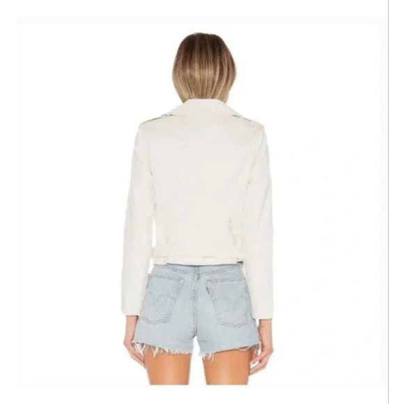 Women's superdown White Kailey Moto Jacket S with Black Zippers - Picture 3 of 9